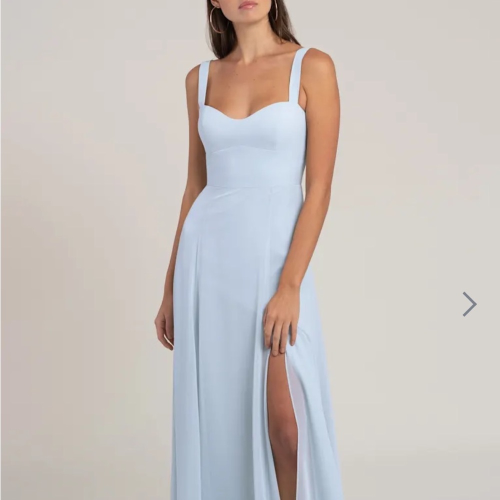 Jenny Yoo Harris Dress Chambray Blue Luxe Chiffon in size 6
